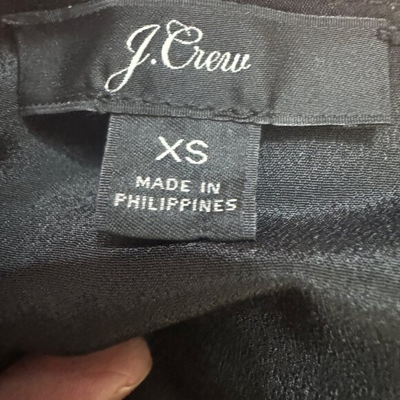 J.Crew Womens Size XSmall Black V-Neck Polka Dot Wrap Top Lined - Picture 4 of 7